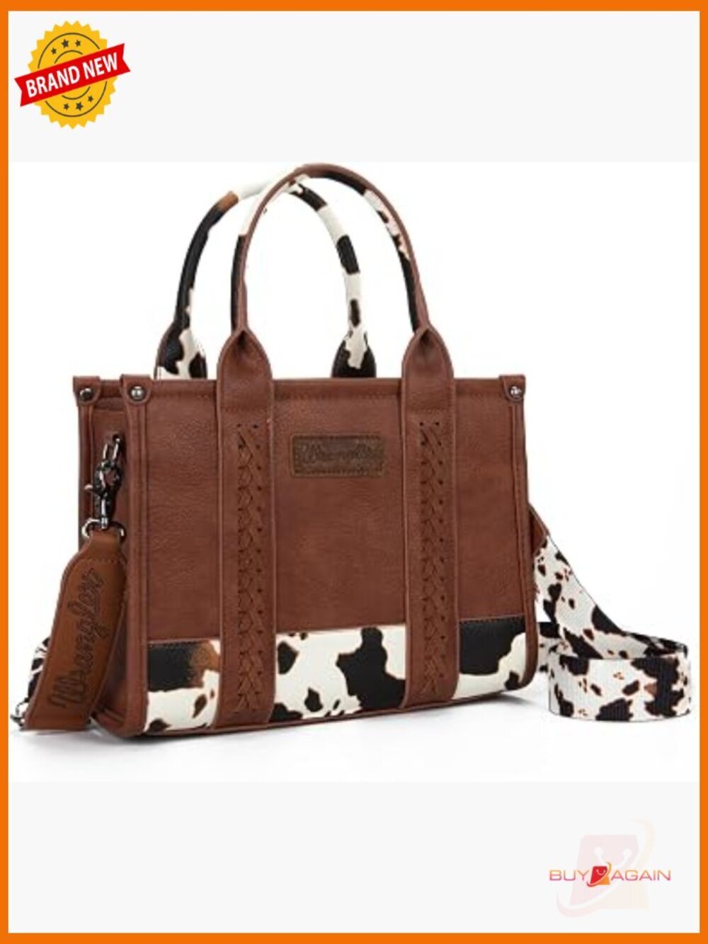 Cow Print Top Handle Satchel Purse Western Tote Crossbody Bag